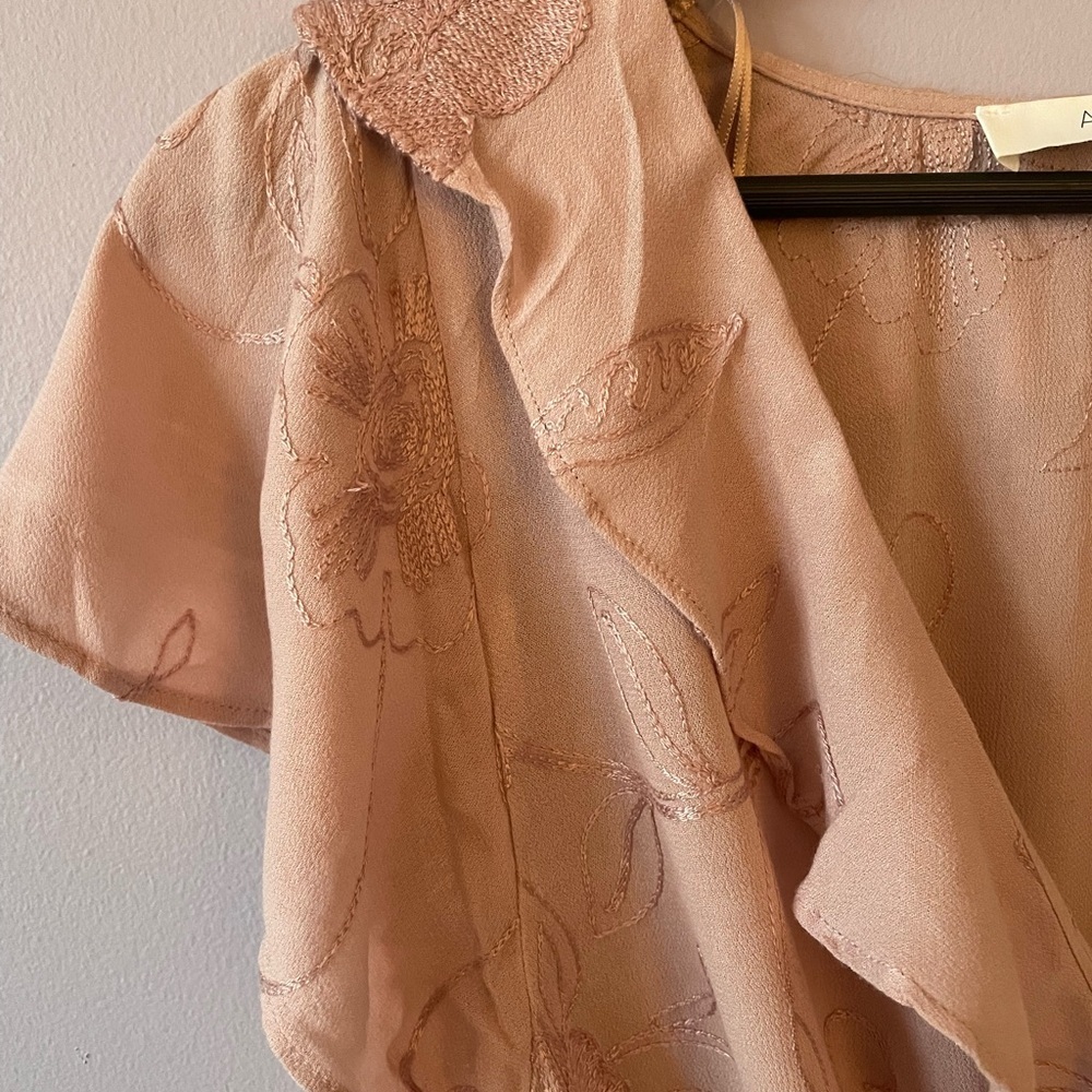 ASTR Women's Pink Ruffle Top - Picture 2 of 5